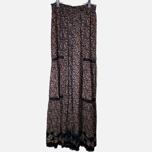 Angie Floral Boho Wide Leg  Pants Women’s Small NWT Cottagecore Tiered Flowy